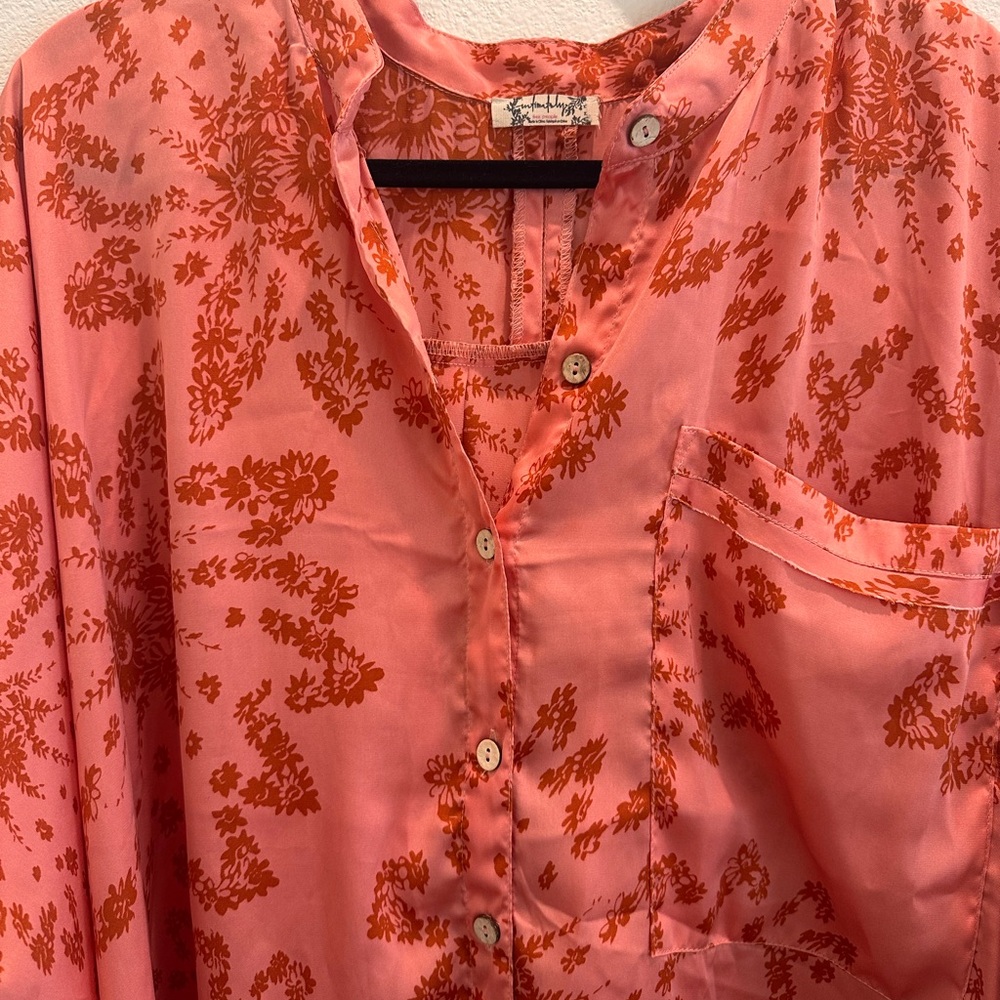 Free People Pink Floral Sleep Shirt - Picture 3 of 3